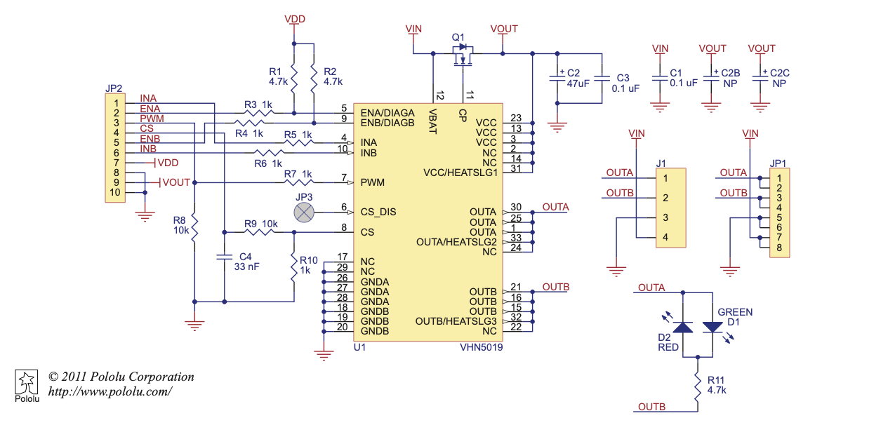 VNH5019 Motor Driver Pololu Schematic